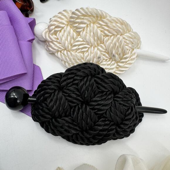 Lot 16 pc VTG 80s 90s Oversized Hair Bow Ruffle Barrette Clip Chiffon Scrunchies main image 7